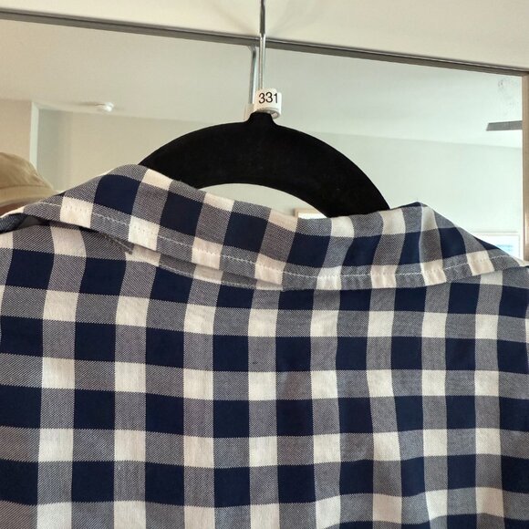 Grayson Button Up Long Sleeve Blouse Size 1 Color Blue White - Picture 4 of 5